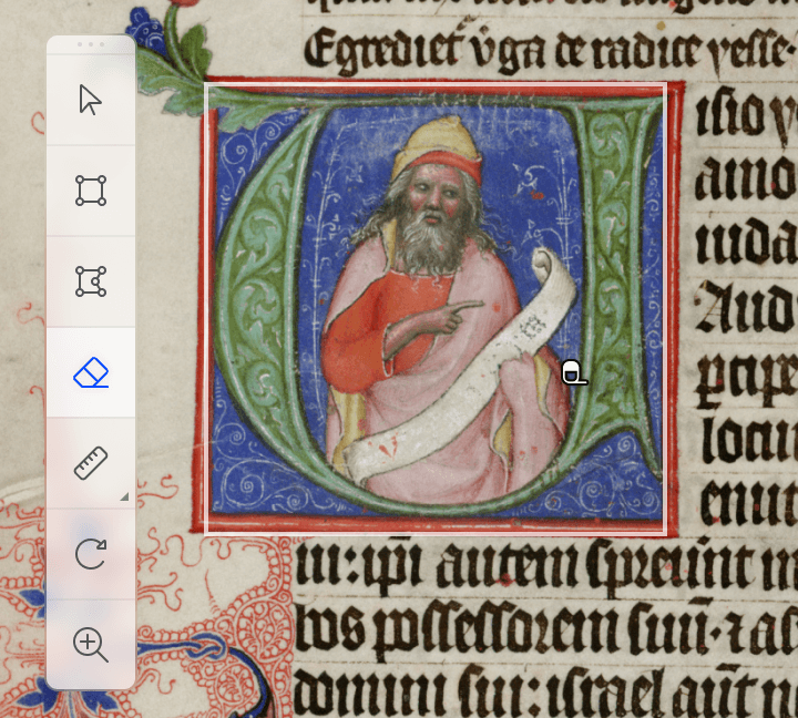 Eraser tool removing an annotation from the active layer